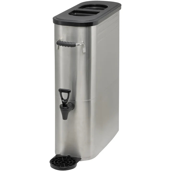Winco SSBD-5 5 Gallon Iced Tea Dispenser Stainless Steel with Detachable Drip Tray