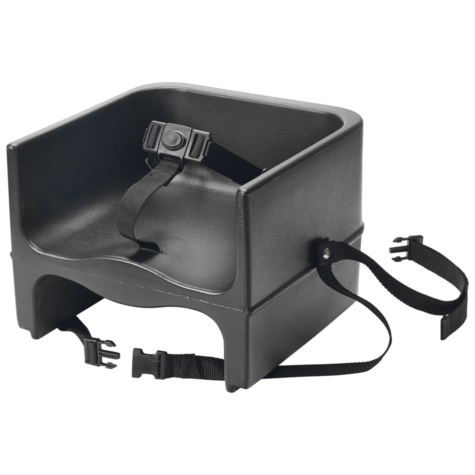 Winco CHB-1PK 13 Inch Booster Seat Plastic Black Single-sided with 3-way strap