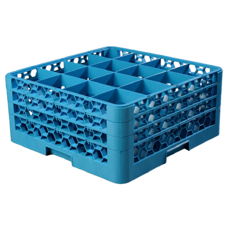 Carlisle RG16-314 19.75 Inch Dishwasher Rack Glass Compartment Blue with Extenders