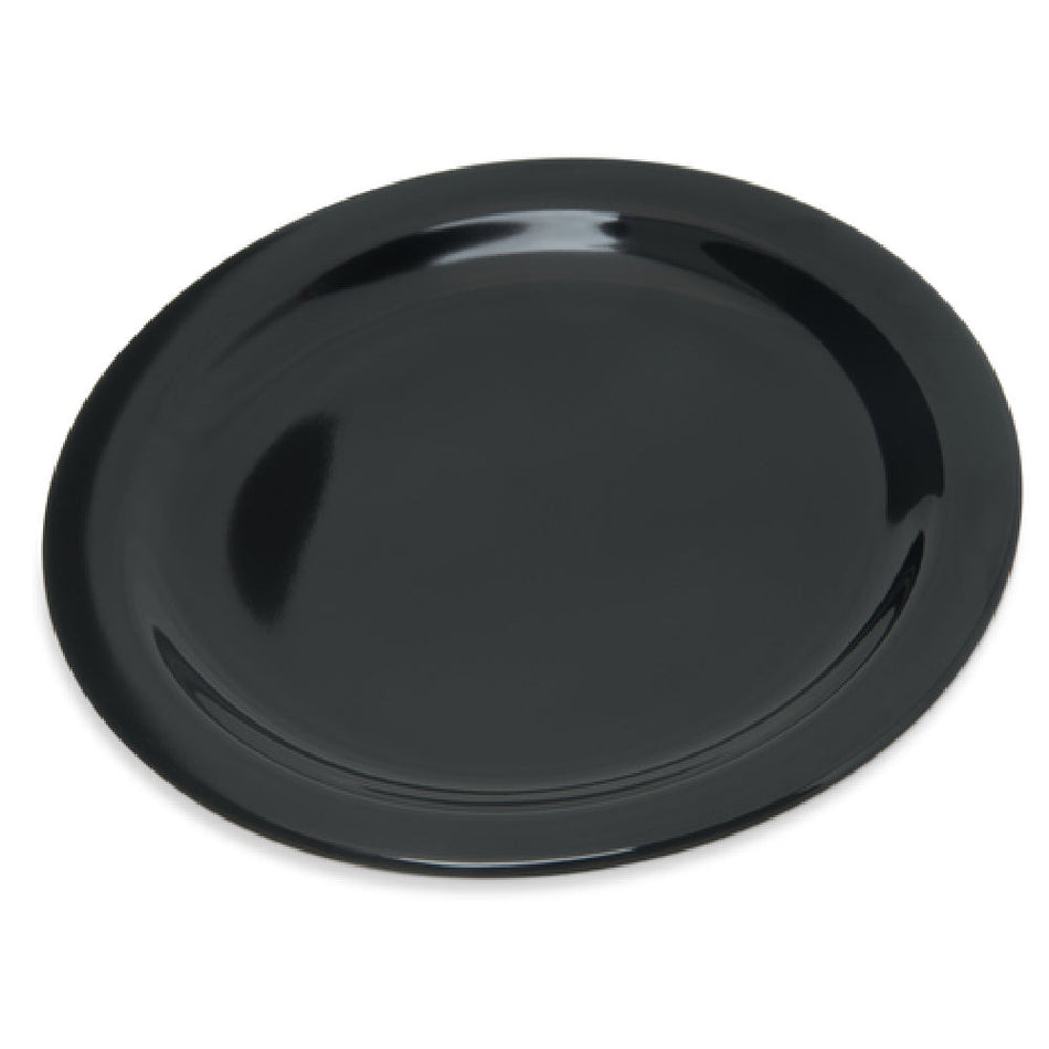 Carlisle 4350303 7-1/5 Inch Salad Plate Reinforced Rim Black Melamine
