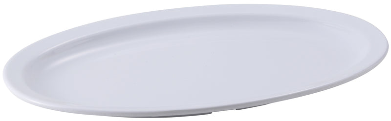 Winco MMPO-138W Platter 13 Inch White Melamine Oval Dishwasher Safe