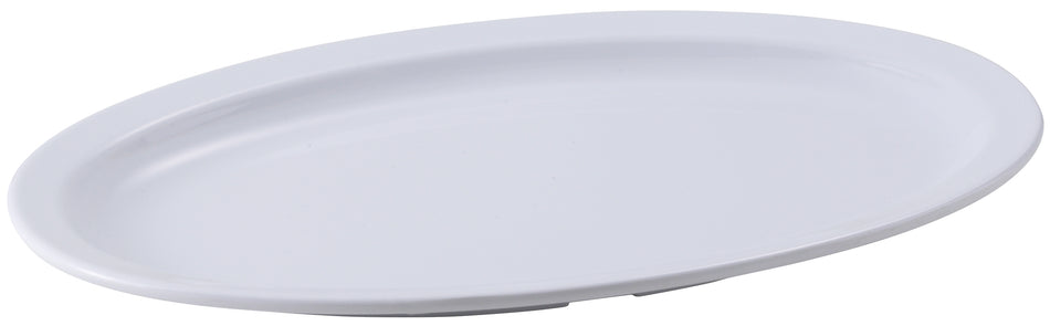 Winco MMPO-138W Platter 13 Inch White Melamine Oval Dishwasher Safe
