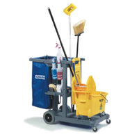 Carlisle JC1945S23 45 Inch Platform Janitorial Cart with (3) Shelves Gray Polyethylene