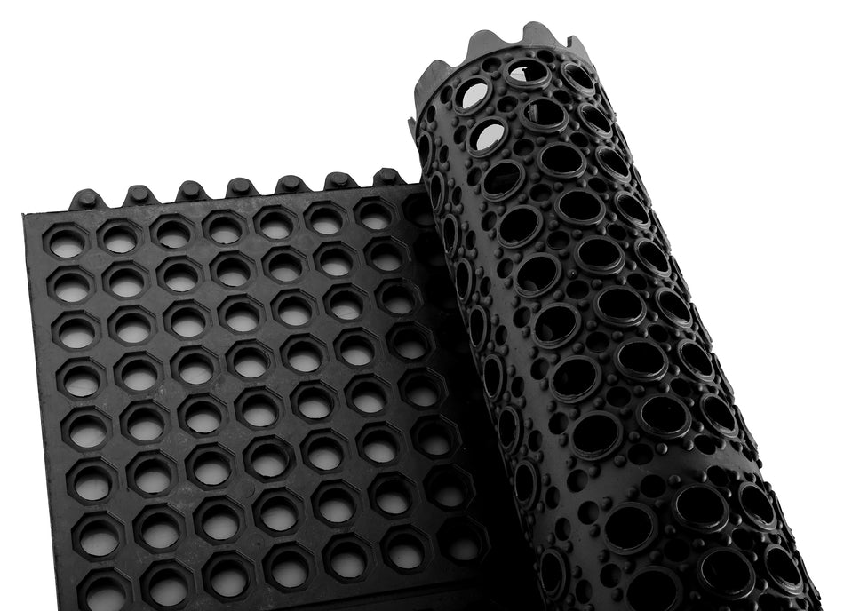 Winco RBMI-33K 3' Rubber Floor Mat Anti-slip Anti-fatigue Black