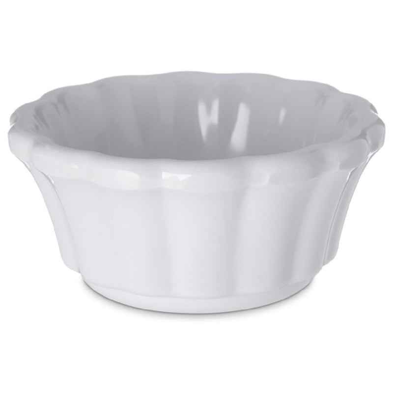 Carlisle 4394402 Ramekin 3 Oz. Scalloped White Melamine Dishwasher Safe