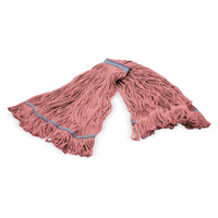 Carlisle 36942905 X-large Wet Mop Head Loop-End Red 4-Ply Fiber with Blue Band