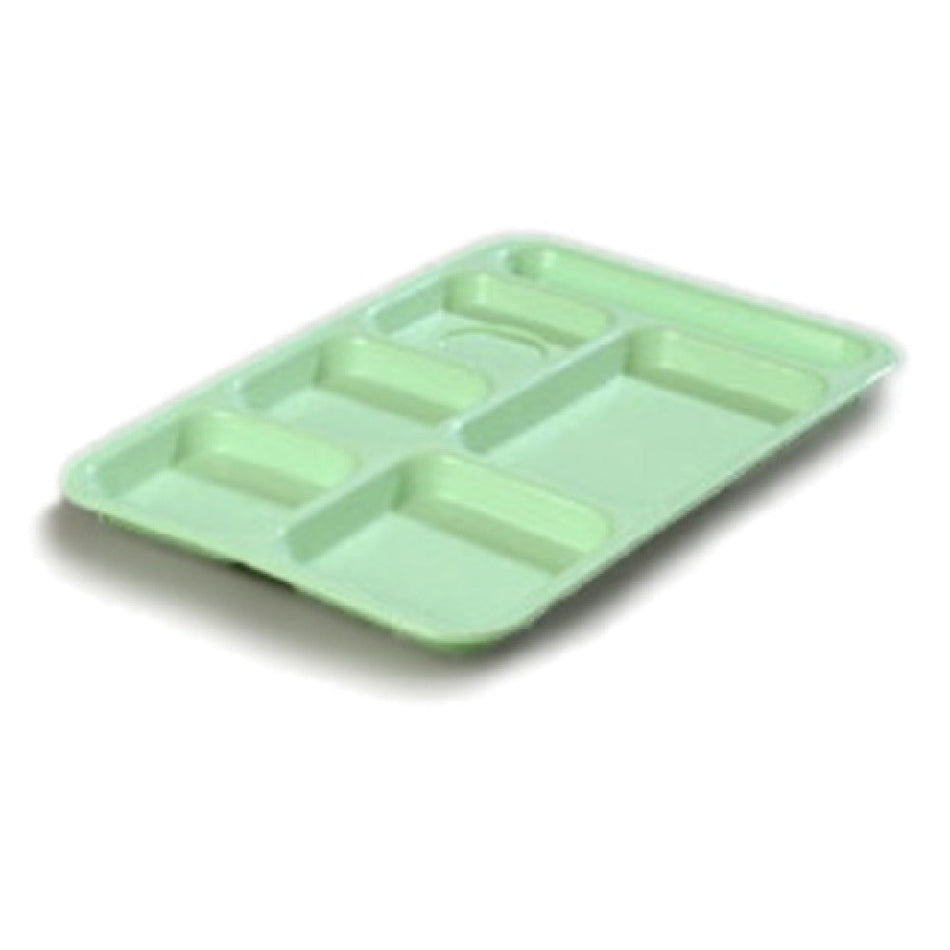 Carlisle P614R09 14-3/8 Inch Right-handed Compartment Tray Green Polypropylene 6 with Large and Small