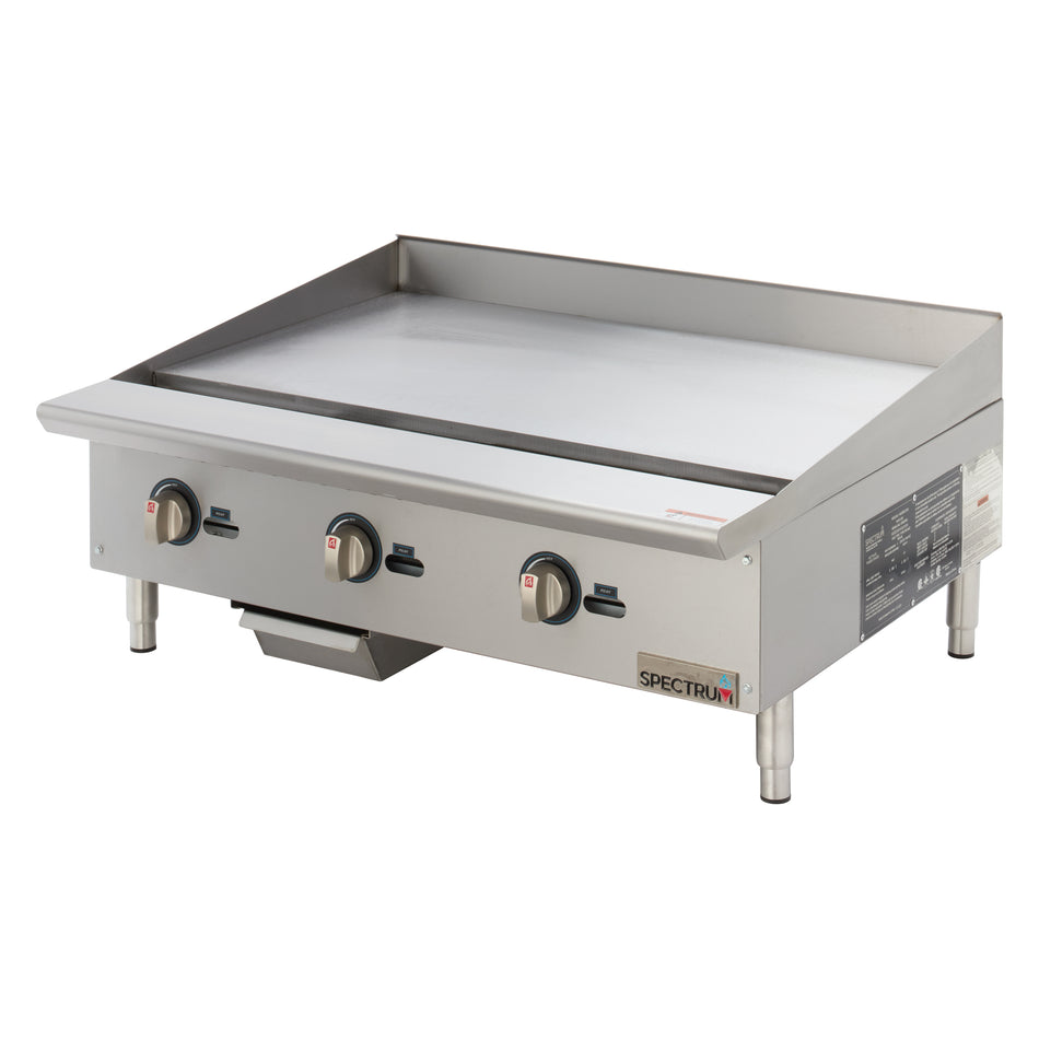 Winco NGGD-36M 36 Inch Gas Griddle Countertop with 3 Burners 90000 BTU