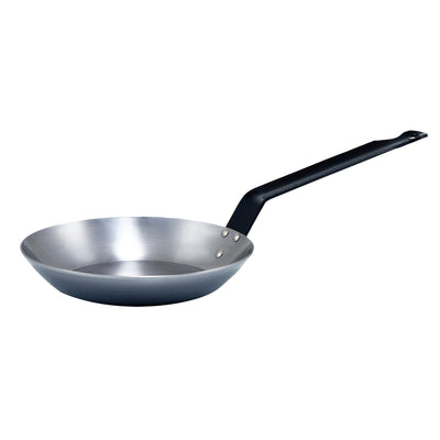 Winco CSFP-9 9-1/2 Inch French Style Fry Pan with Riveted Handle Carbon Steel