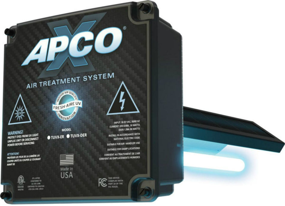 Fresh-Aire UV - TUV-APCOX-ER3 - In-duct purifier with V-twin carbon, 18-32 VAC power supply, & 3yr. UVC lamp