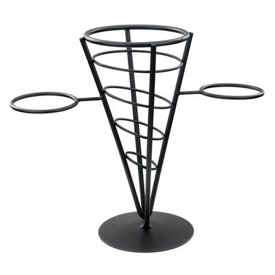 Winco WBKH-5 4-5/8 Inch Diameter Round French Fry Basket Wire Conical Black Metal