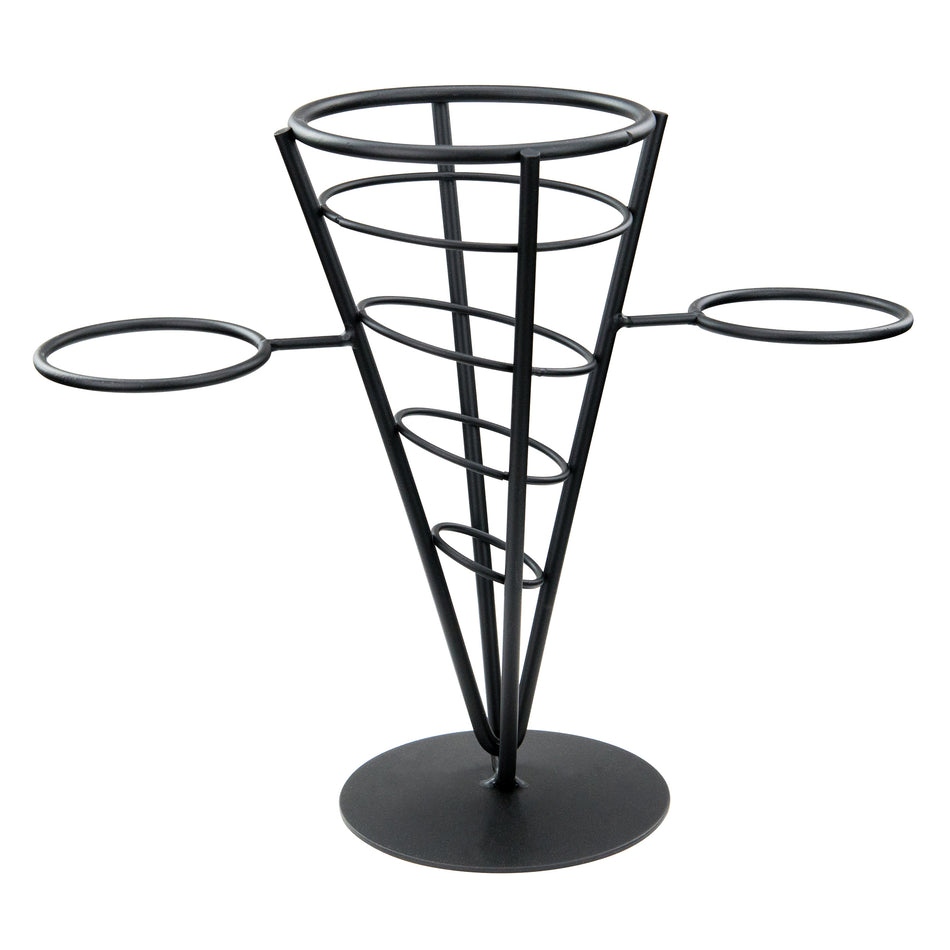 Winco WBKH-5 4-5/8 Inch Diameter Round French Fry Basket Wire Conical Black Metal