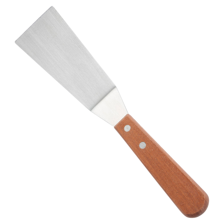 Winco TN165 4-1/4 Inch Blade Grill Spatula Wooden Handle Dishwasher Safe Stainless Steel Satin Finish