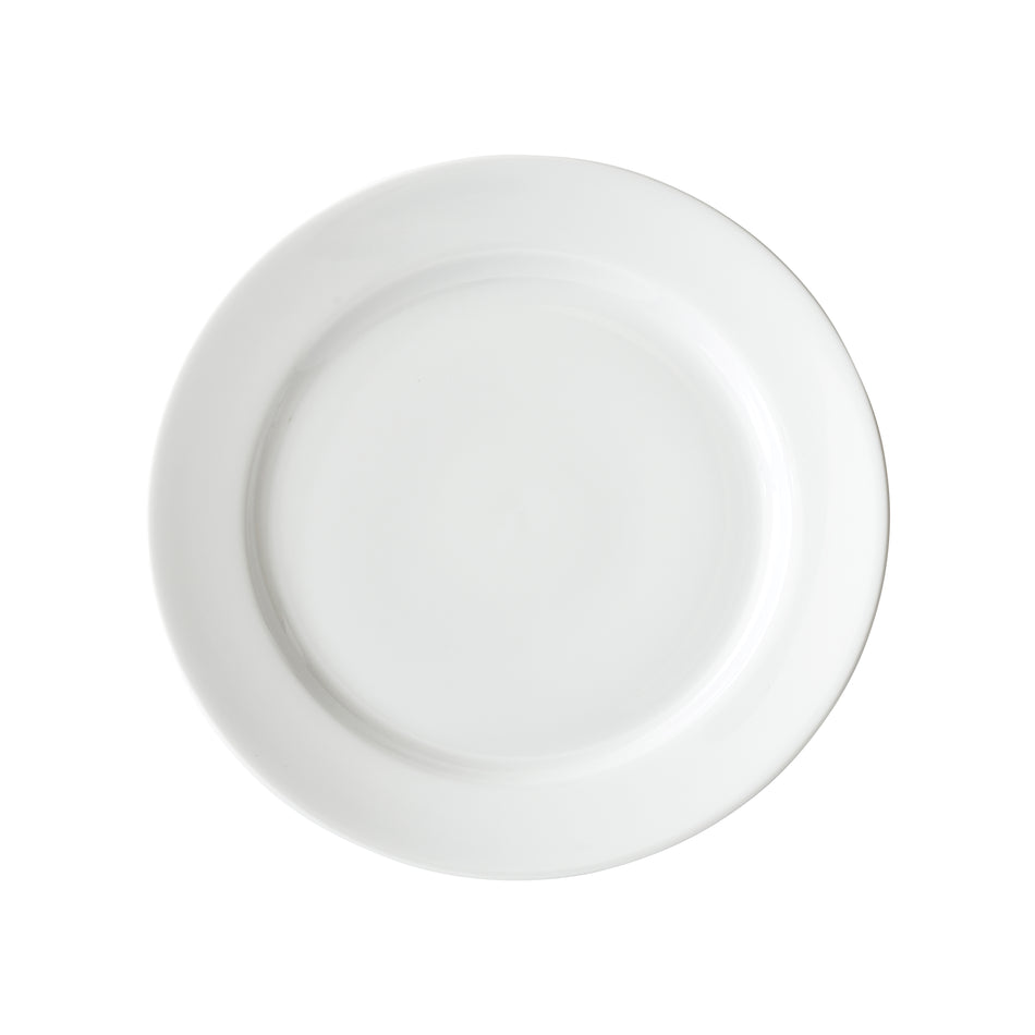Winco BPR-1125RE Birkhall Plate with Rolled Edge, 11-1/4" dia, White Porcelain, 12 Pieces/Case