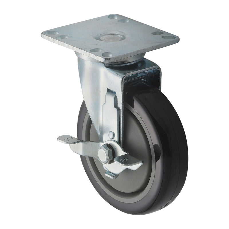 Winco CT-33B 5 Inch Diameter Caster Set with Brakes Polyurethane Material