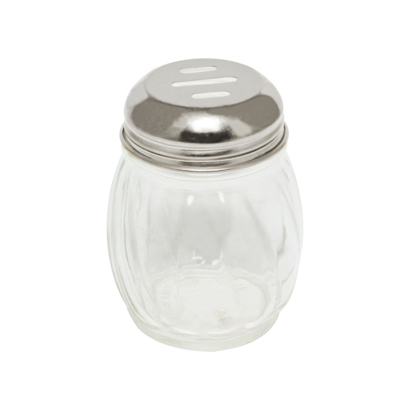 Thunder Group GLTWCS006 6 Oz Cheese Shaker Swirled Glass Base Stainless Steel Top