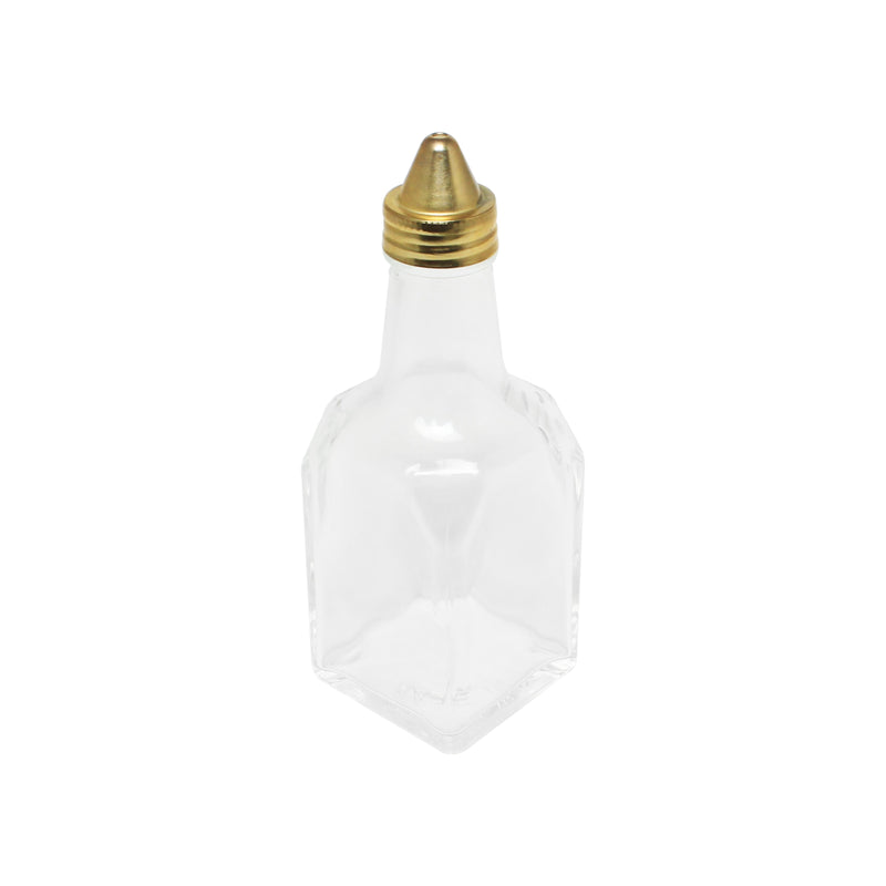 Thunder Group GLTWOC206 6 Oz Oil and Vinegar Cruet Glass with Gold Plated Cap