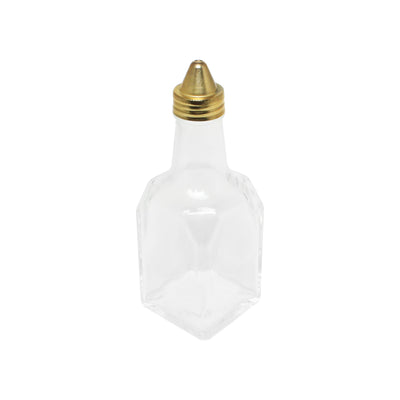 Thunder Group GLTWOC206 6 Oz Oil and Vinegar Cruet Glass with Gold Plated Cap