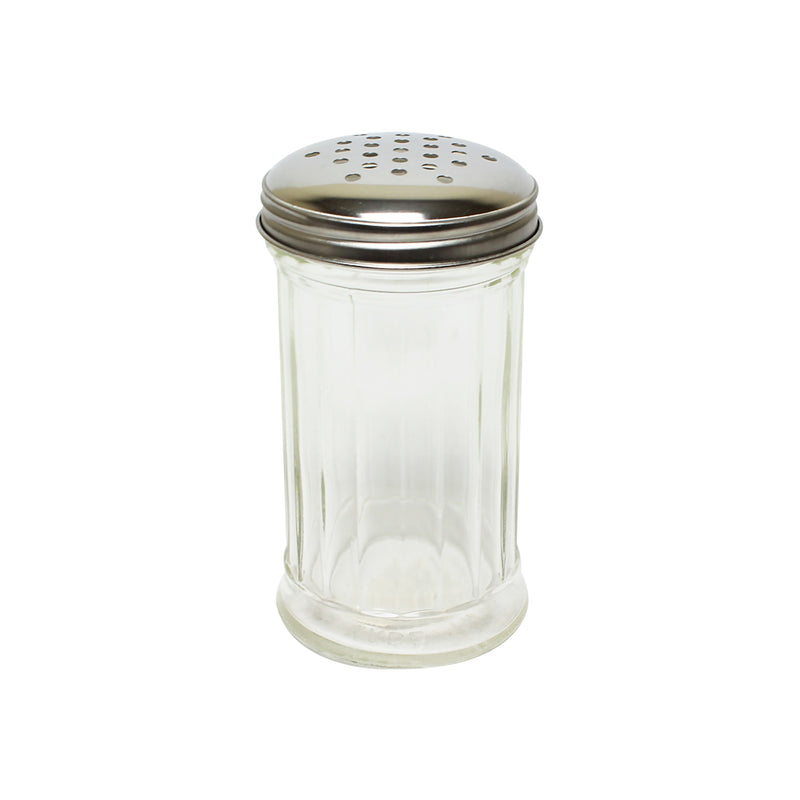 Thunder Group GLTWSJ012P 12 Oz Paneled Glass Cheese Shaker with Perforated Cap