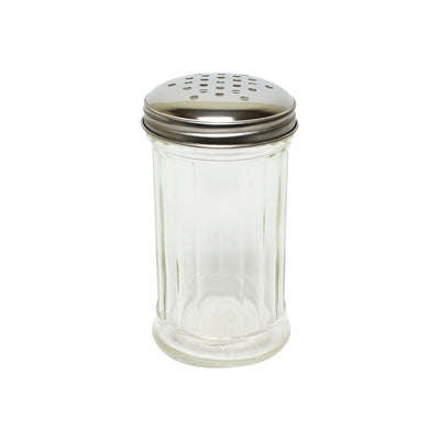 Thunder Group GLTWSJ012P 12 Oz Paneled Glass Cheese Shaker with Perforated Cap