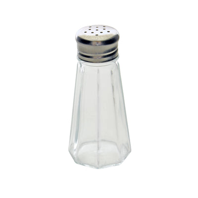 Thunder Group GLTWSS003 3 Oz Salt Pepper Shaker Paneled Glass Base Stainless Steel Cap