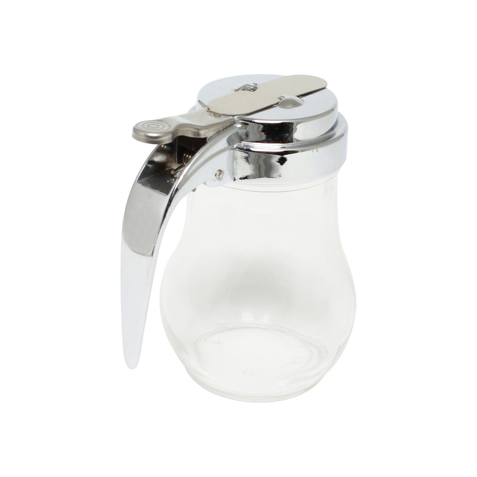 12 Pack 6 oz, 2-3/4" Diameter x 4-1/8" Height, Syrup Dispenser, Glass Body with Cast Zinc Cap