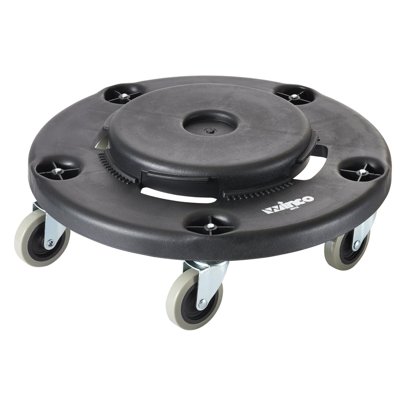 Winco DLR-18 18 Inch Dolly Heavy Duty Black Plastic for Transport