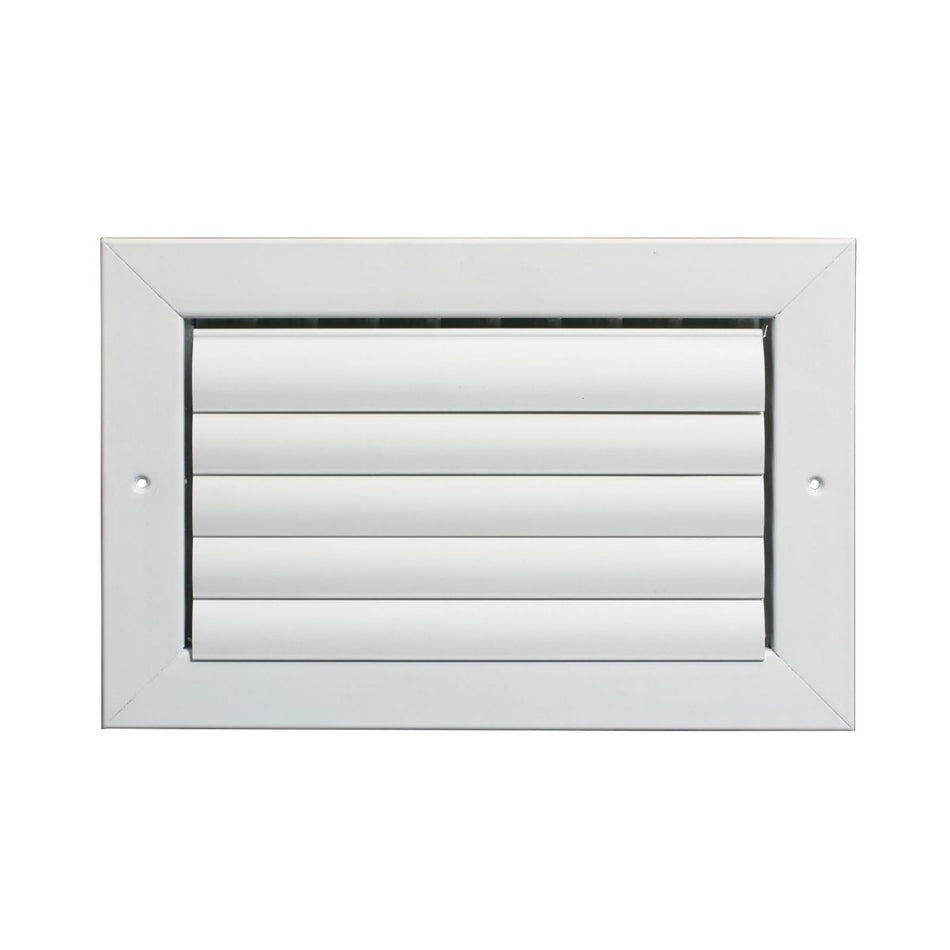 Grille Tech CL1M1406, 14x6 1-Way Air Register, White Aluminum Sidewall & Ceiling Air Vent with Multi-Shutter Damper