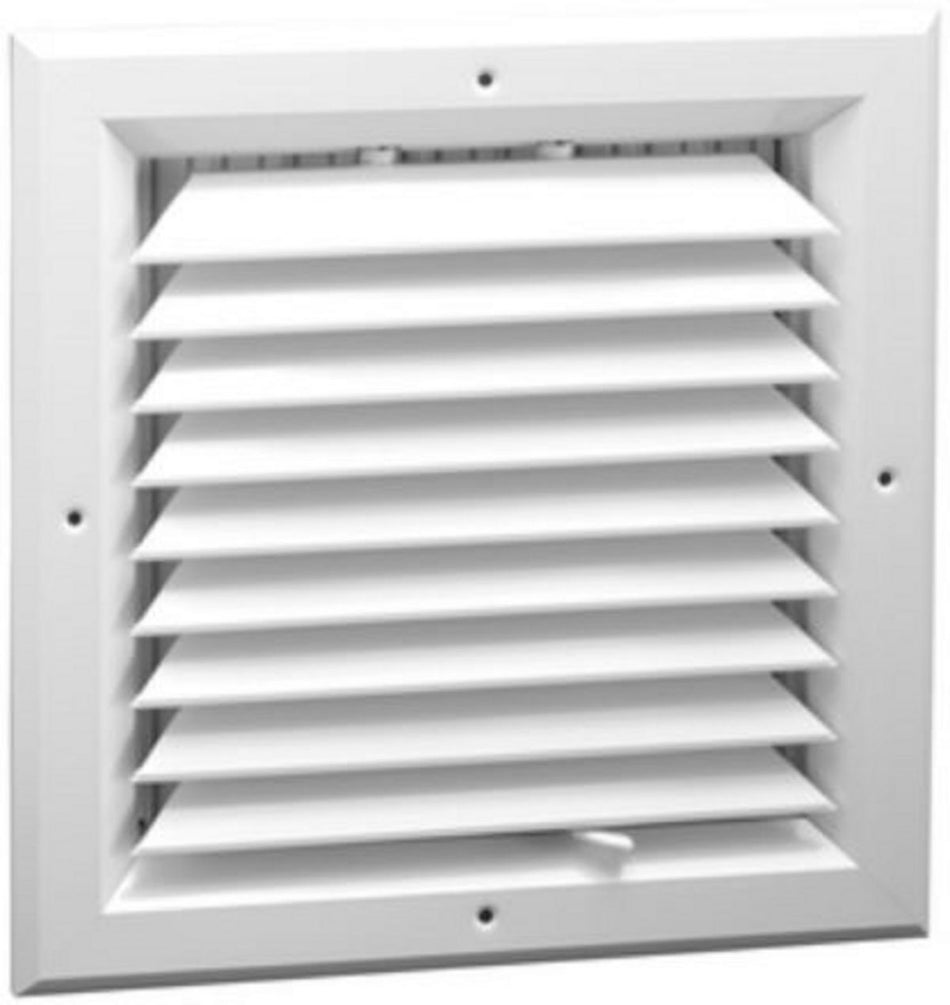 Grille Tech CL1M1410, 14x10 1-Way Air Register, White Aluminum Sidewall & Ceiling Air Vent with Multi-Shutter Damper