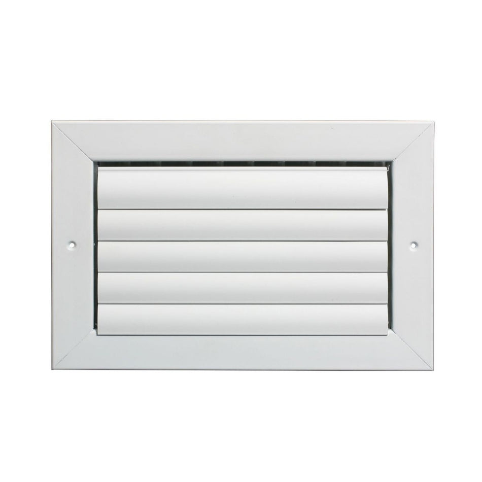 Grille Tech CL1M1414, 14x14 1-Way Air Register, White Aluminum Sidewall & Ceiling Air Vent with Multi-Shutter Damper