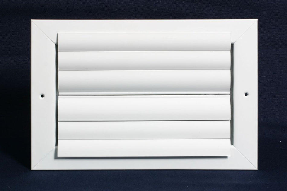 Grille Tech CL2M1006, 10x6 2-Way Air Register, White Aluminum Sidewall & Ceiling Air Vent with Multi-Shutter Damper