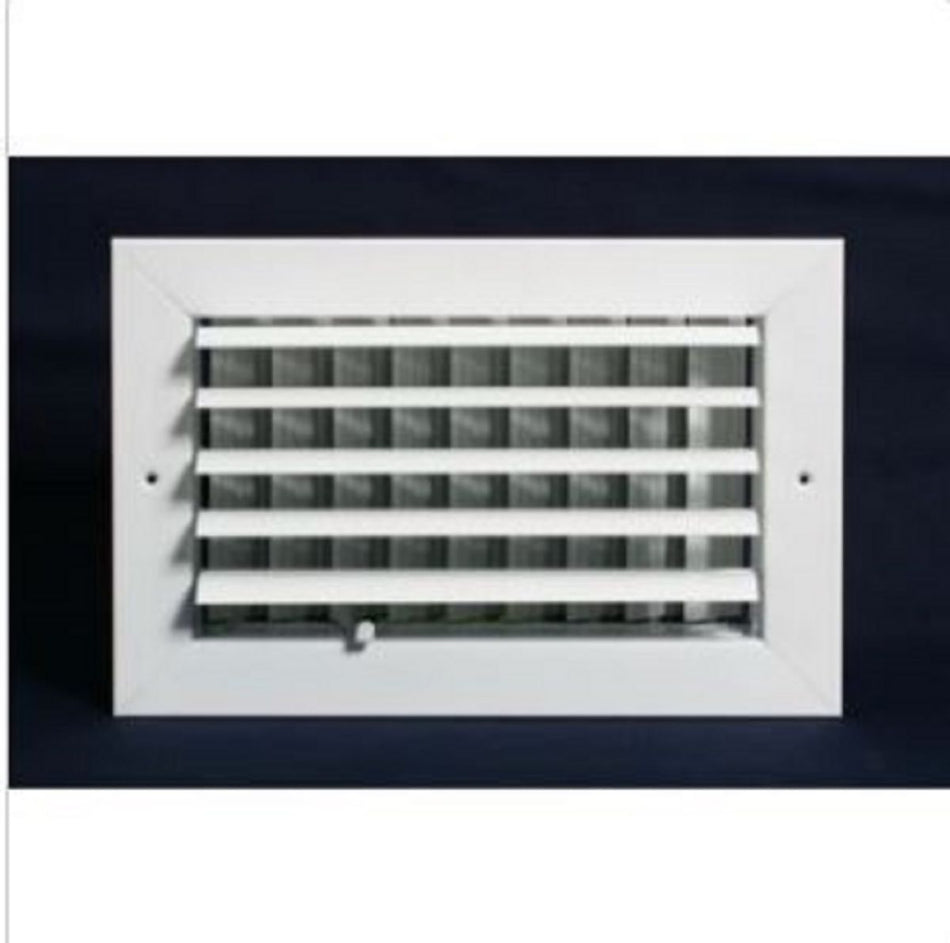 Grille Tech CL2M1408, 14x8 2-Way Air Register, White Aluminum Sidewall & Ceiling Air Vent with Multi-Shutter Damper