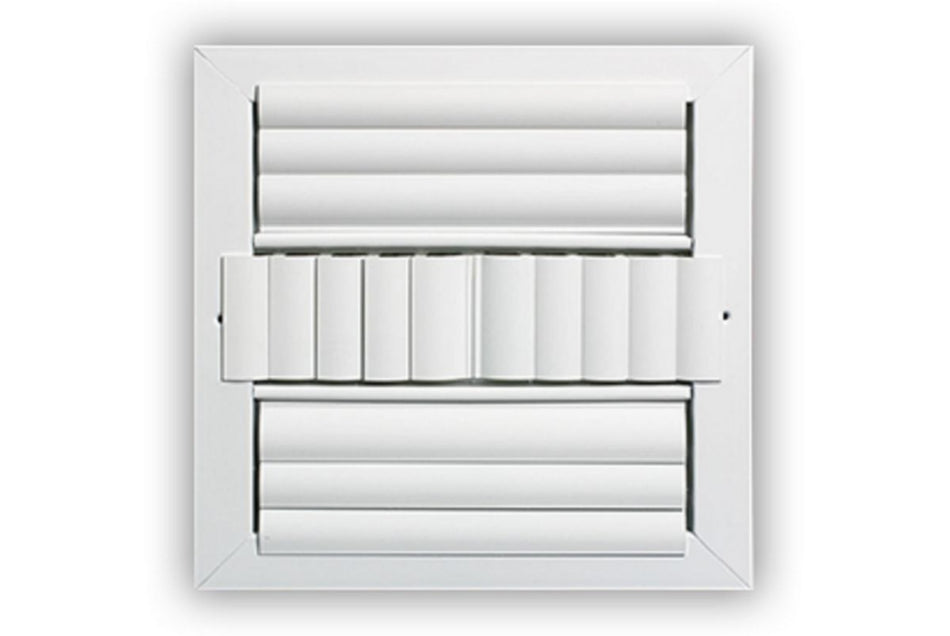 Grille Tech CL3M1212, 12x12 3-Way Air Register, White Aluminum Sidewall & Ceiling Air Vent with Multi-Shutter Damper