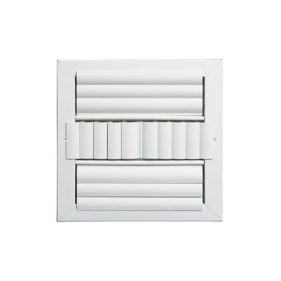Grille Tech CL4M0606, 6x6 4-Way Air Register, White Aluminum Sidewall & Ceiling Air Vent with Multi-Shutter Damper