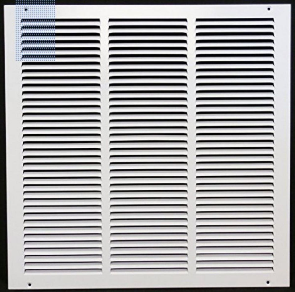 Grille Tech RA1808, 18x8 Return Air Filter Grille, White Aluminum Filter Back Vent Cover