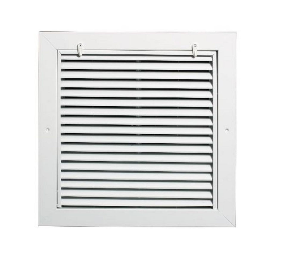 Grille Tech RAFGS2010, 20x10 Return Air Filter Grille, White Aluminum Filter Back Vent Cover