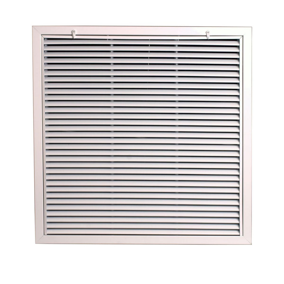 Grille Tech RAFTU2424, 24x24 T-Bar Lay-In Return Air Filter Grille, White Aluminum Filter Back Vent Cover, Fits 24x24x1 Filter