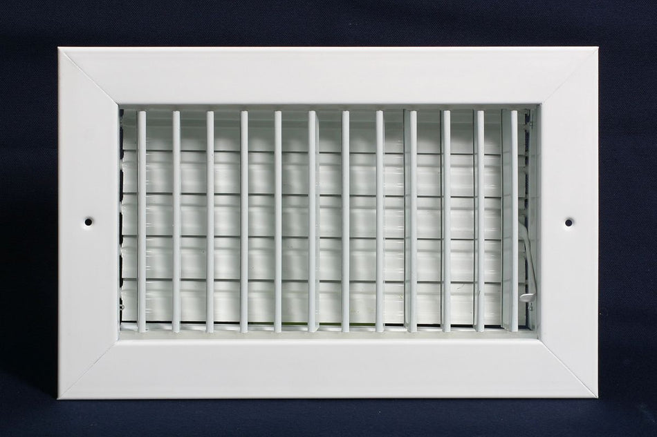 Grille Tech VM1604, 16x4 Air Register, White Aluminum Sidewall & Ceiling Air Vent with Multi-Shutter Damper