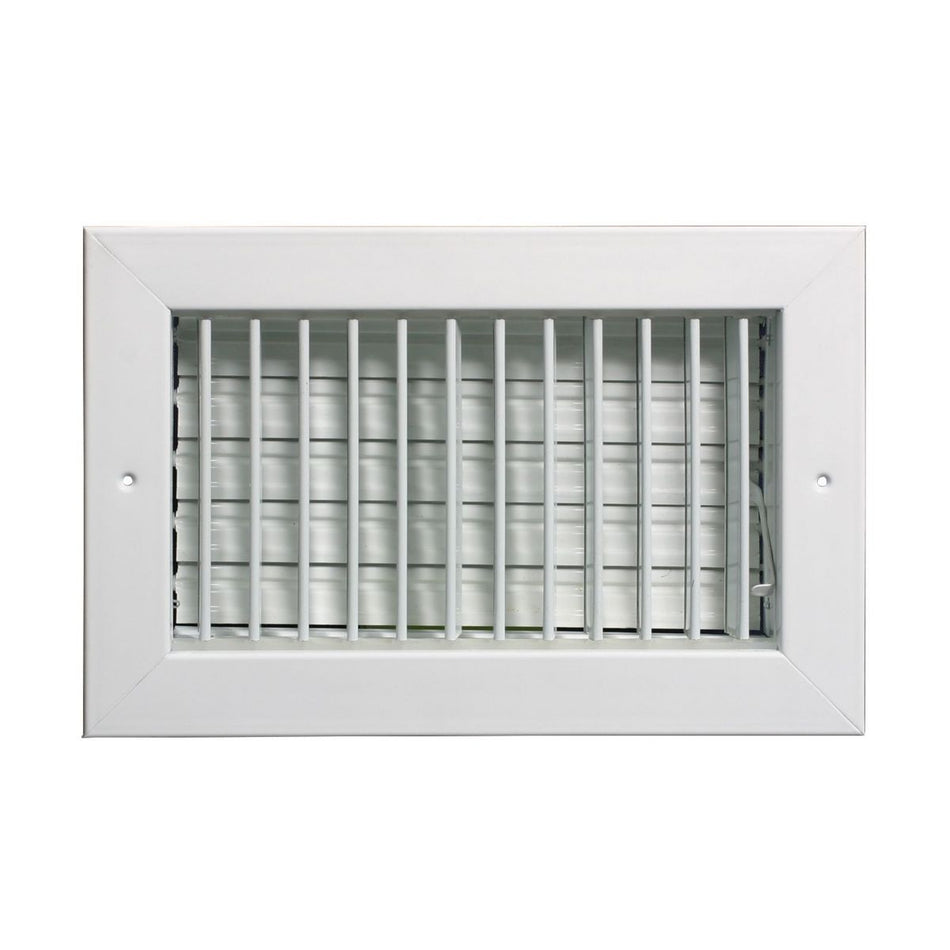 Grille Tech VM1806, 18x6 Air Register, White Aluminum Sidewall & Ceiling Air Vent with Multi-Shutter Damper