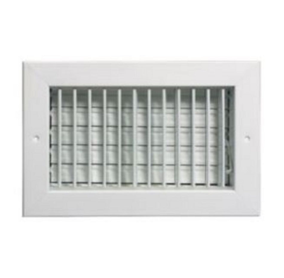 Grille Tech VM2406, 24x6 Air Register, White Aluminum Sidewall & Ceiling Air Vent with Multi-Shutter Damper
