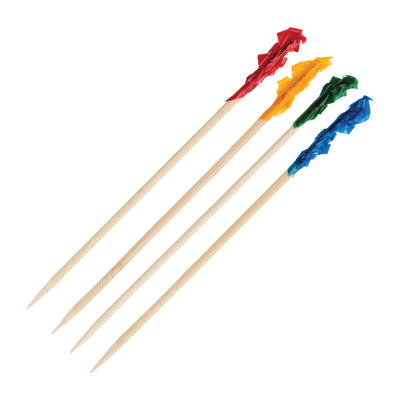 Winco PK-C4 3-15/16 Inch Frills Picks Wood with cellophane 1000 Pieces