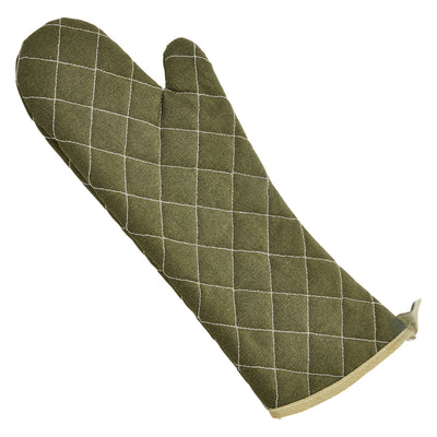 Winco OMF-17 17 Inch Flame Resistant Oven Mitt Cotton Green