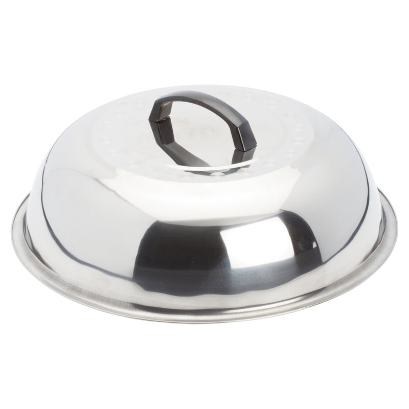 Winco WKCS-14 13-3/4 Inch Diameter Wok Cover with Handle Stainless Steel Mirror Finish
