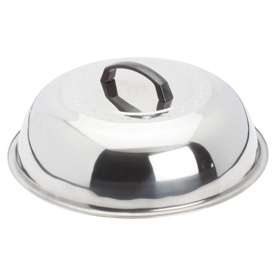 Winco WKCS-14 13-3/4 Inch Diameter Wok Cover with Handle Stainless Steel Mirror Finish