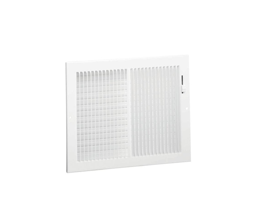 Hart & Cooley 010818, 10x5 2-Way Air Register, White Steel Sidewall & Ceiling Air Vent, 661 Series