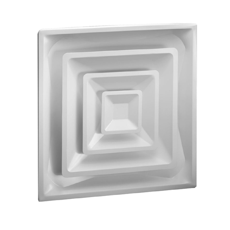 Hart & Cooley 050511, 24x24 4-Way Ceiling Diffuser, 10 in Neck, White Steel Ceiling Air Vent