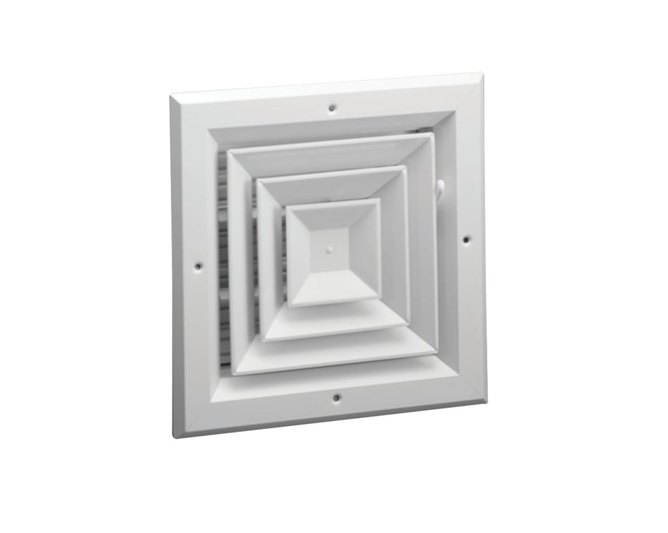 Hart & Cooley 050716, 8x8 4-Way Ceiling Diffuser, White Aluminum Ceiling Air Vent, A504MS Series