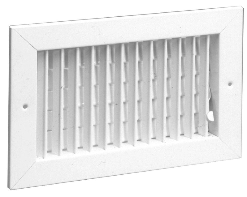 Hart & Cooley 075019, 14x8 Vertical Fin Air Register, White Steel Sidewall & Ceiling Air Vent, 821 Series