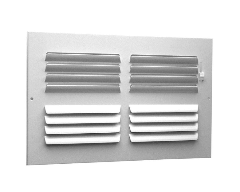 Hart & Cooley 013448, 12x6 Air Register, White Steel Sidewall & Ceiling Air Vent, 302 Series