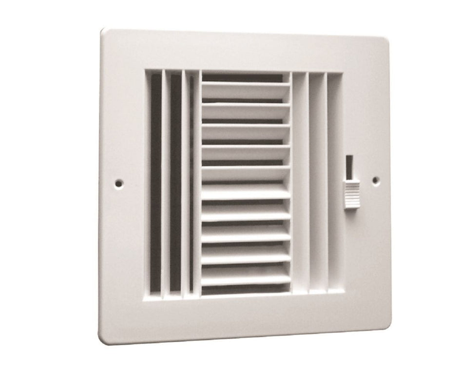 Hart & Cooley 556825, 12x12 2-Way Air Register, White Engineered Sidewall & Ceiling Air Vent with Multi-Shutter Damper, RZ684 Series